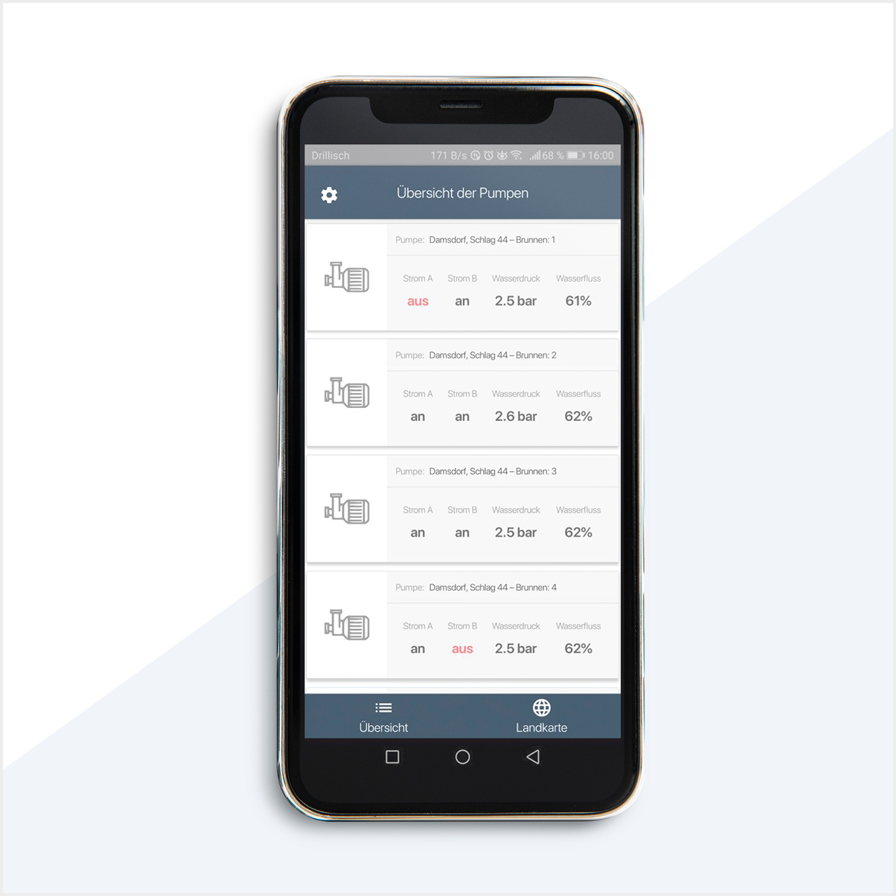 Meine Pumpen – App _Auftrag Der Projektpartner möchte die Überwachung der Pumpen mit Sensoren…